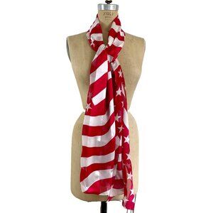 Stars and stripes red and white scarf